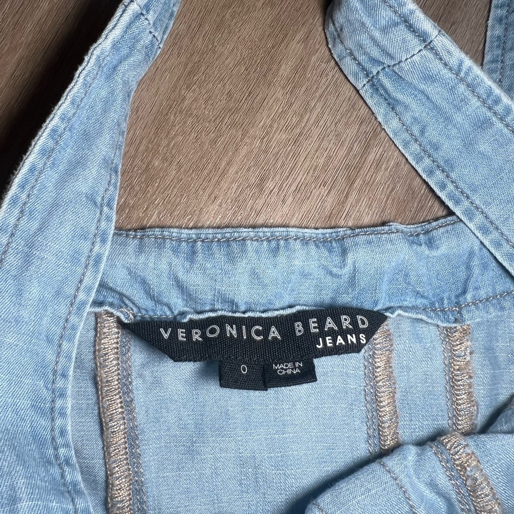 Veronica Beard Light Blue Denim Peplum Tank - Picture 5 of 10